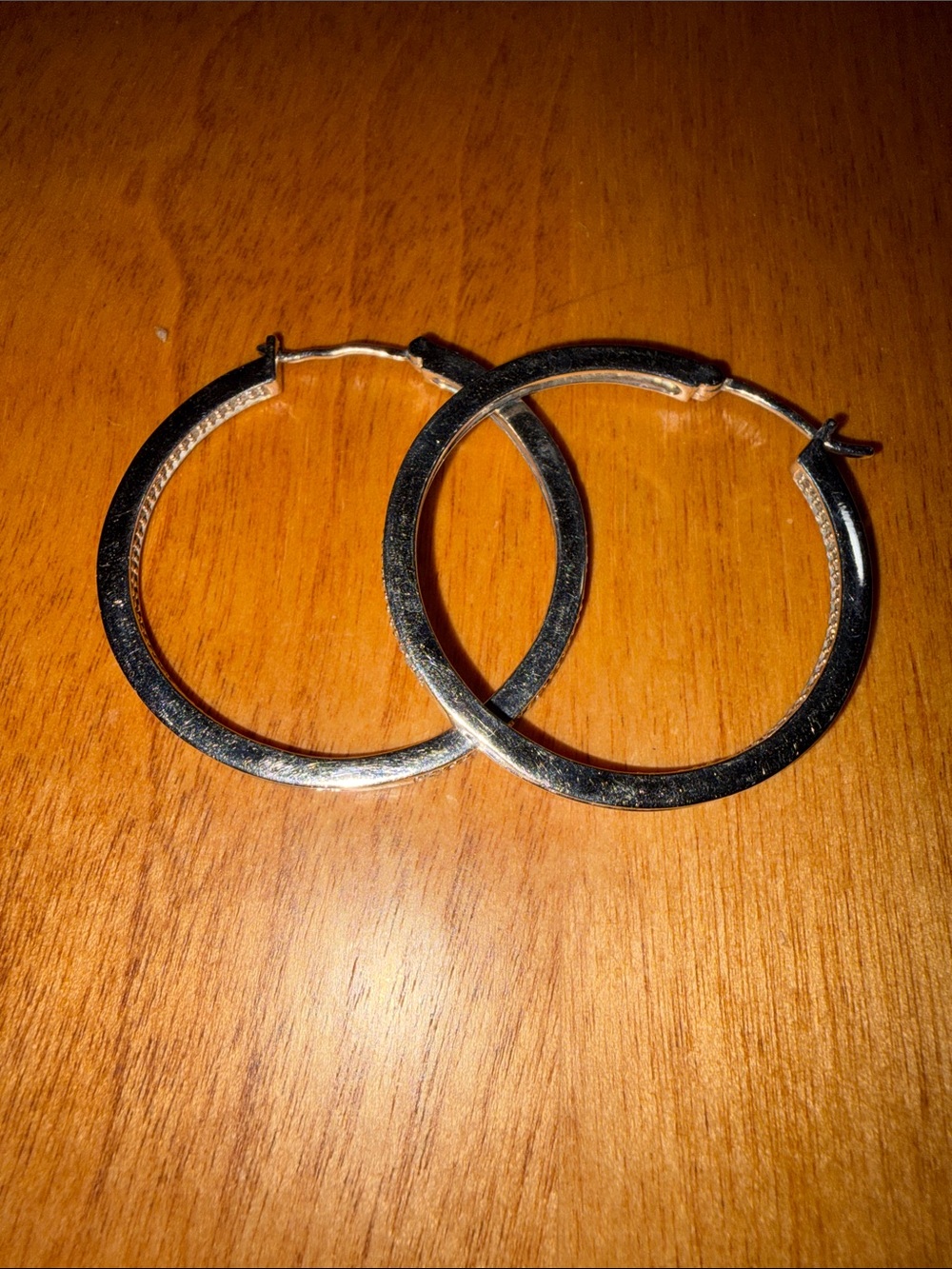 Dimond Polished 925 Silver Hoop Earrings for Women